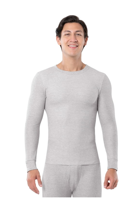 Men's Thermal Waffle Crew Top, Sizes S-5XL