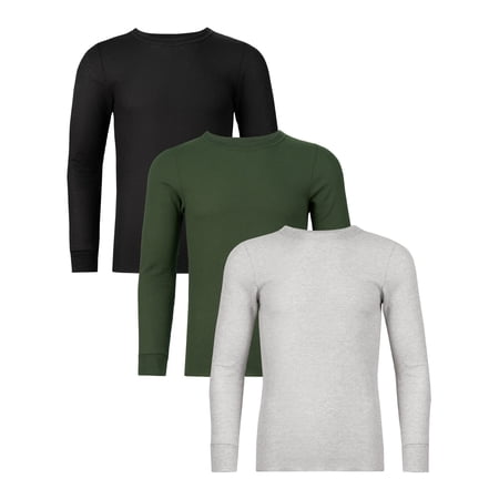 Fruit of the Loom Men's Thermal Waffle Crew Top, 3-Pack, Sizes S-5XL