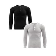 FRUIT OF THE LOOM Men's Thermal Waffle Henley Top, 2-Pack, Sizes S-5XL