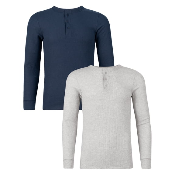 Fruit of the Loom Men's Thermal Waffle Henley Top, 2-Pack, Sizes S-5XL