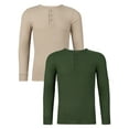 thumbnail image 1 of Fruit of the Loom Men's Thermal Waffle Henley Top, 2-Pack, Sizes S-5XL, 1 of 20