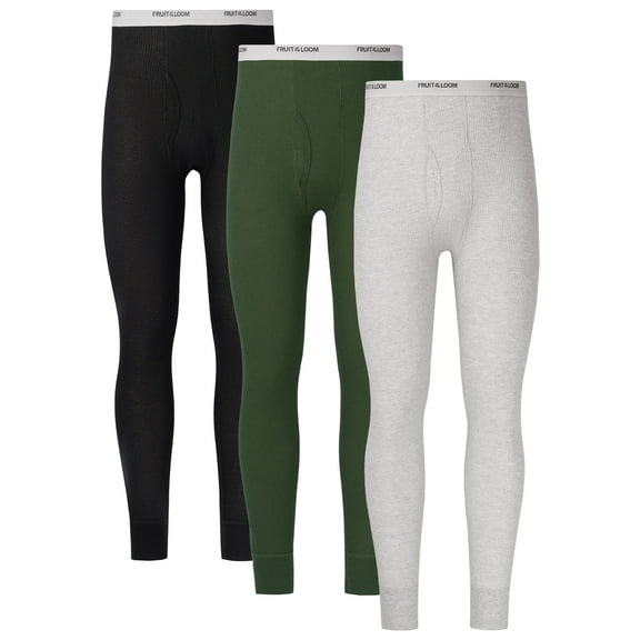 Fruit of the Loom Men's Thermal Waffle Underwear Bottom, 3-pack, Sizes S-5XL