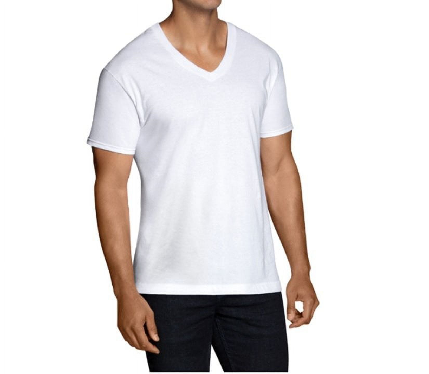 Fruit of the Loom Men's Tucked VNeck TShirt Medium 3840 Chest, White