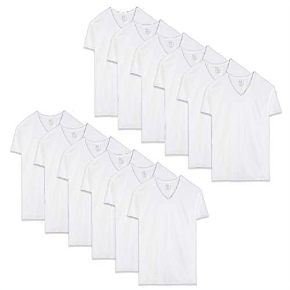 V twelve ホワイトTシャツ Fruit of the Loom Men's V-Neck T-Shirt Multipack, White-12 Pack