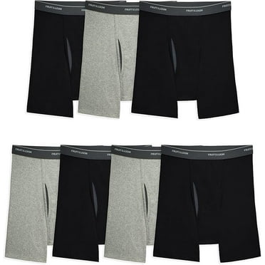 Fruit of the Loom Men's Value Pack Black/Grey Boxer Briefs, 7 Pack