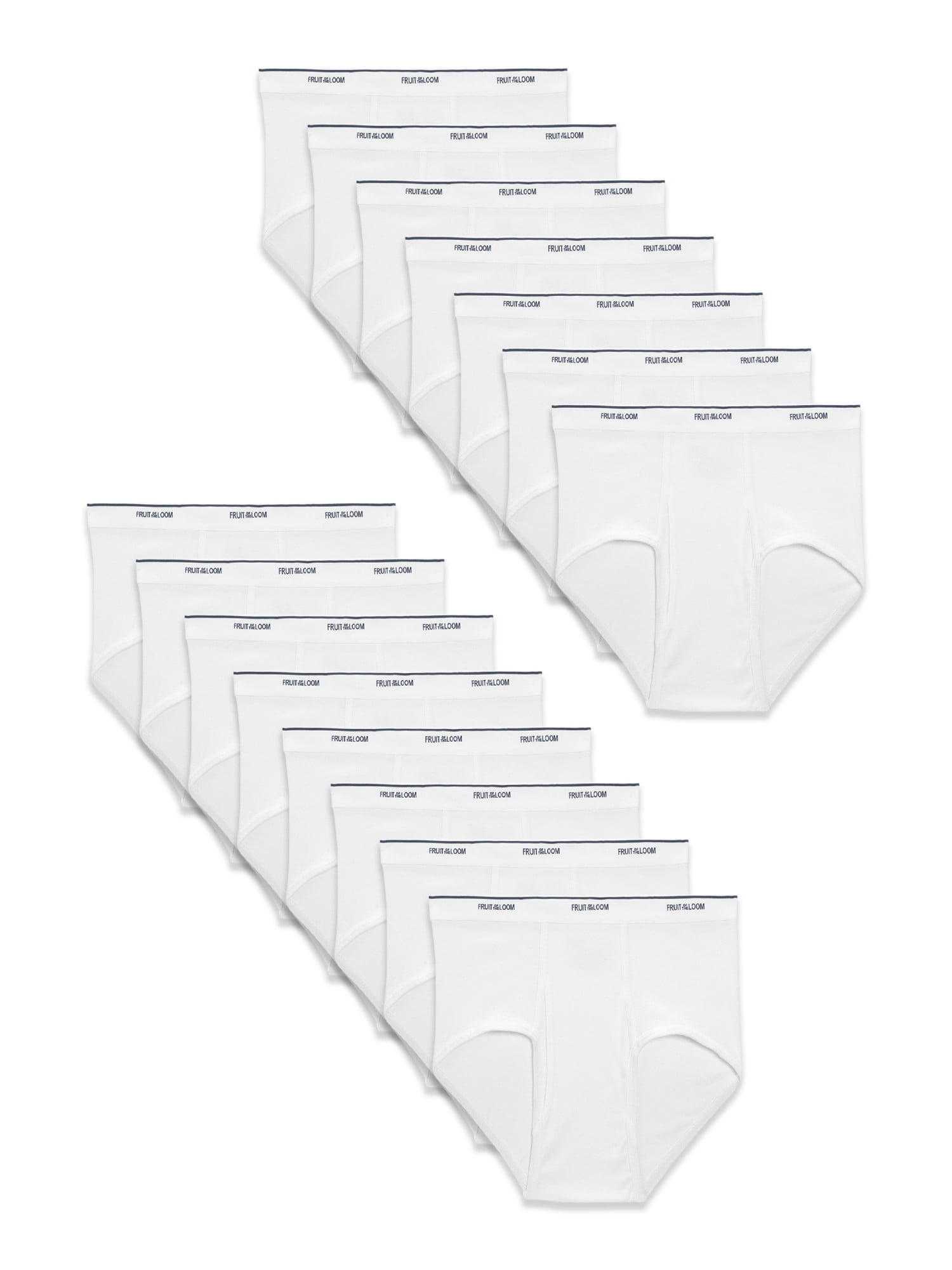 Fruit of the Loom Men's Classic White Briefs, Moisture-Wicking