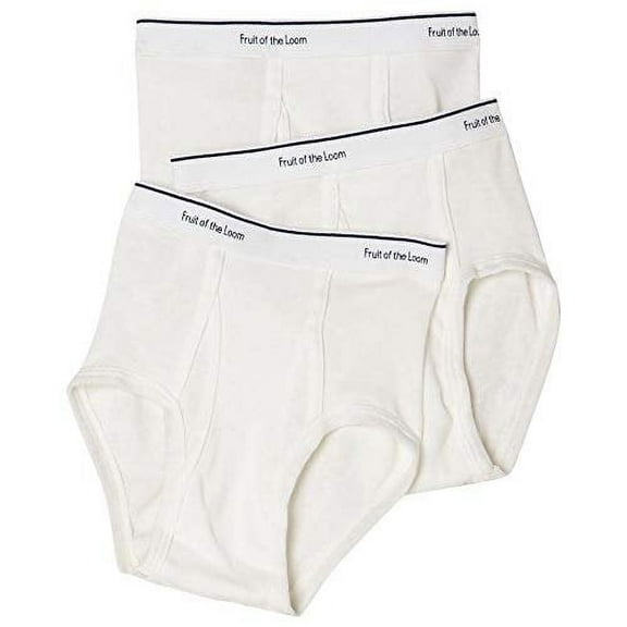 Fruit of the Loom Men's White Briefs, 3 Pack, Sizes S-3XL