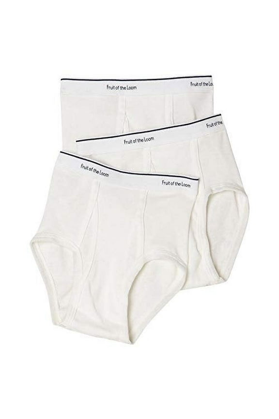Men's White Briefs, 3 Pack, Sizes S-3XL