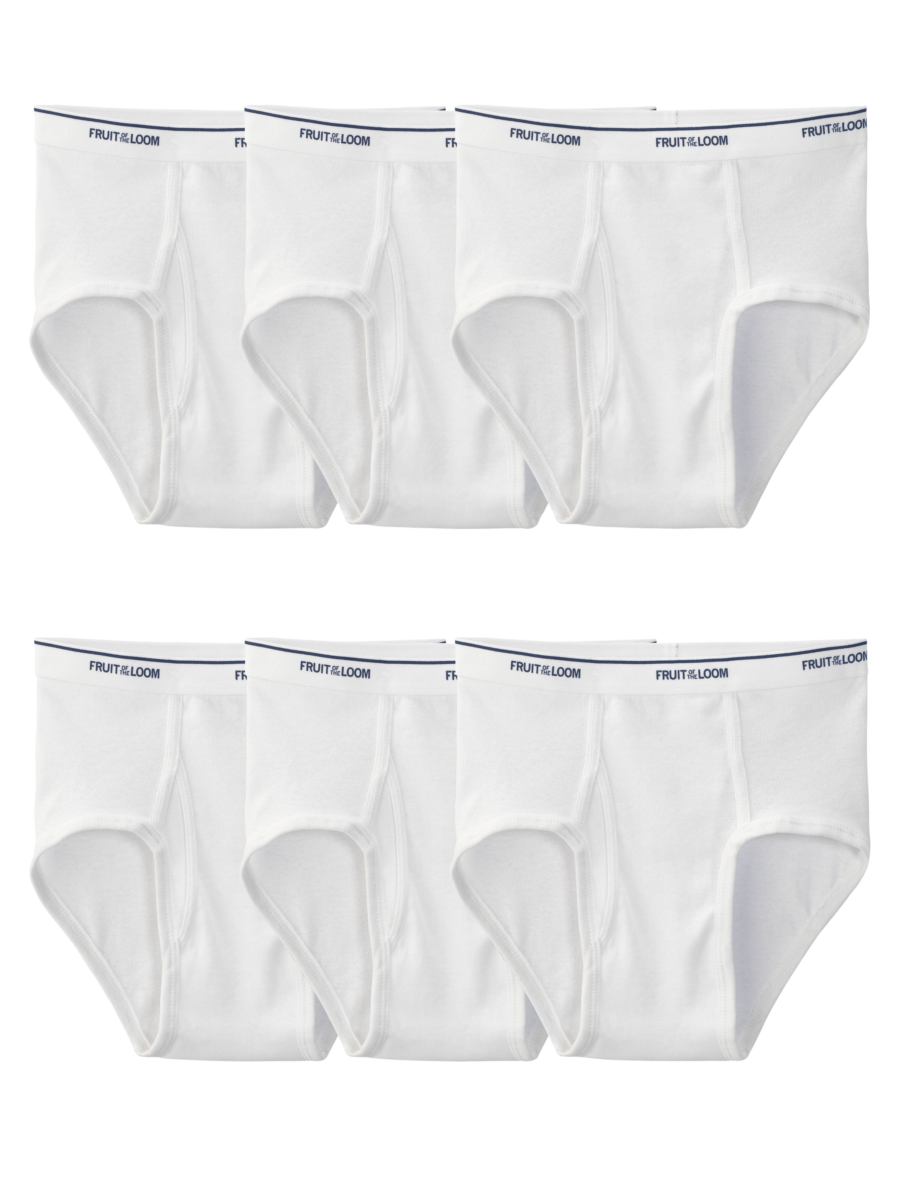 8 Pairs FRUIT OF THE LOOM Men's White Tagless Briefs, SIZE 3XL