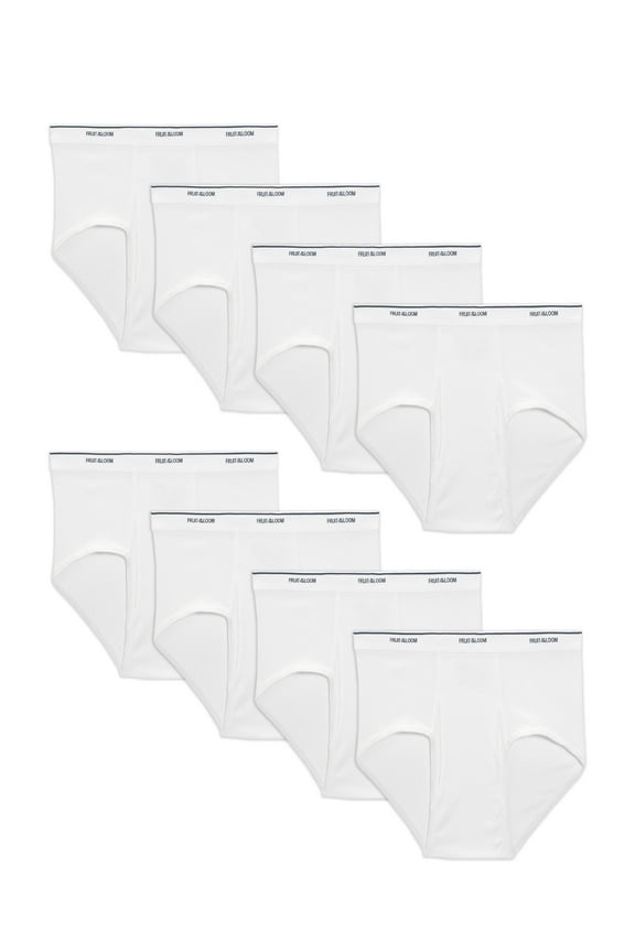 Men's White Briefs, 8-Pack