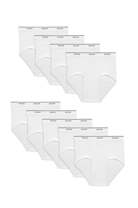 Men's White Briefs, 9-Pack