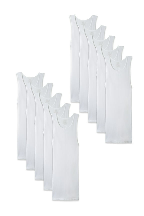 Men's White Cotton A-Shirts, 10 Pack