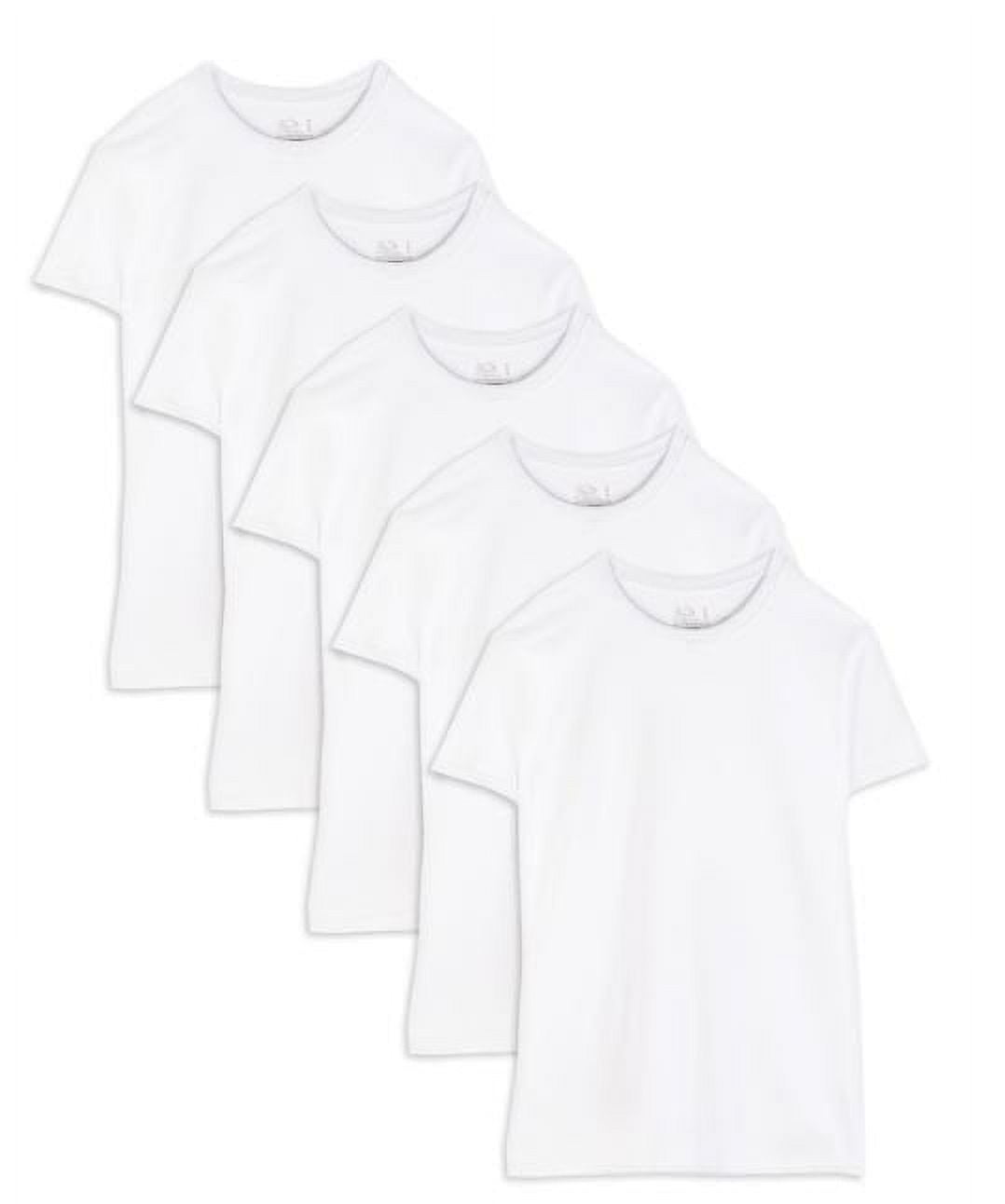Fruit of the Loom Men's White Crew Neck Undershirts Cotton Tees, 5 Pack ...