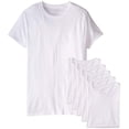 thumbnail image 1 of Fruit of the Loom Men's White Crew Neck Undershirts Cotton Tees, 6 Pack, 1 of 11
