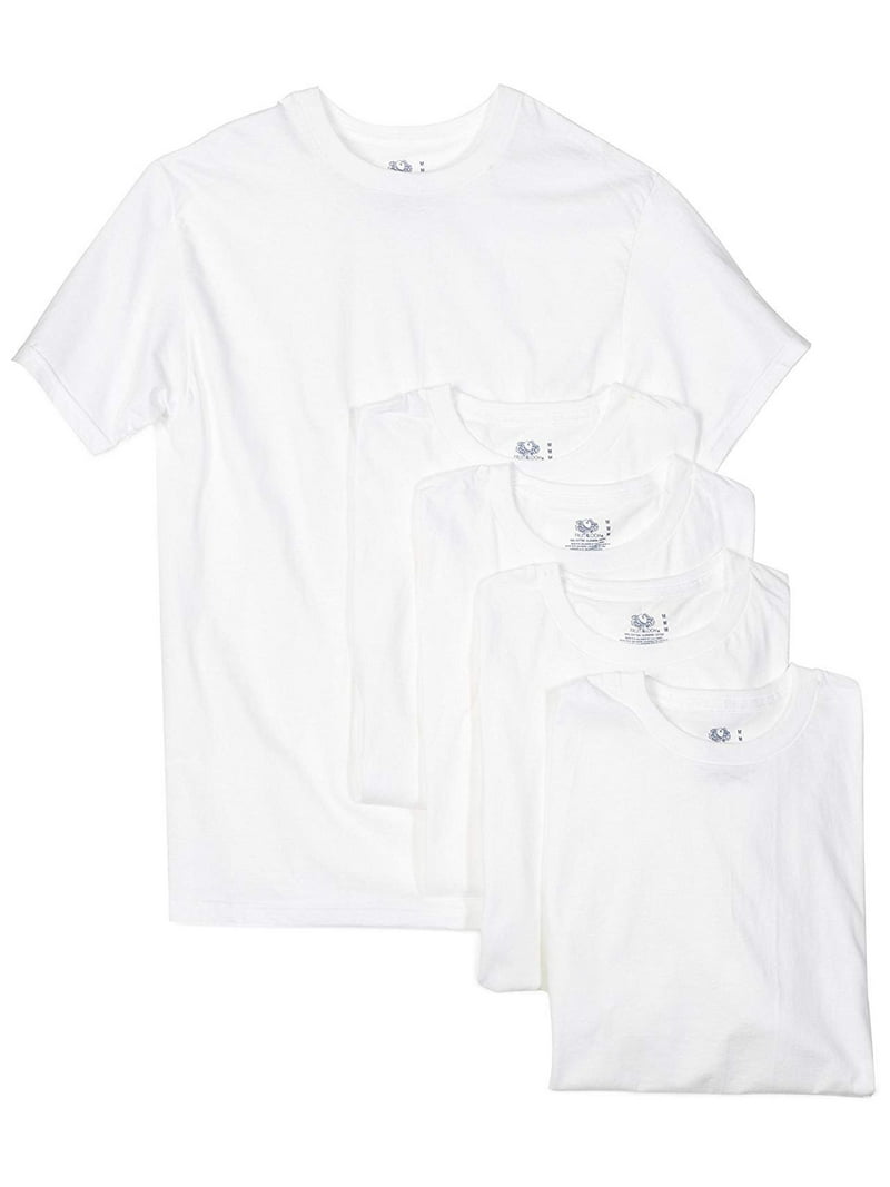 Fruit of the Loom Men's Classic White Tagless Crew Neck T-Shirts