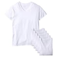 thumbnail image 1 of Fruit of the Loom Men's White V-Neck T-Shirts 6-Pack 5P2525V Large 42-44, 1 of 4