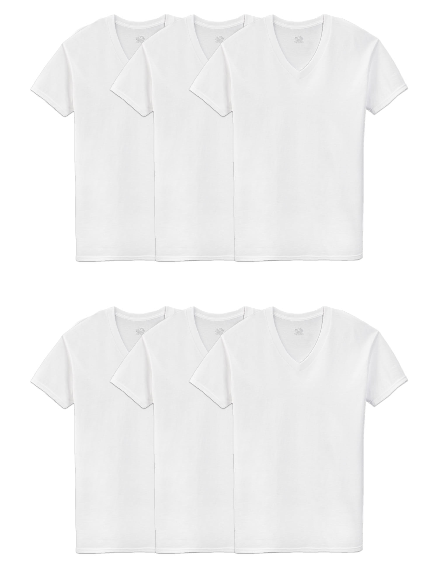 Fruit of the Loom Men's White V-Neck Undershirts, 6 Pack, Sizes S-3XL ...