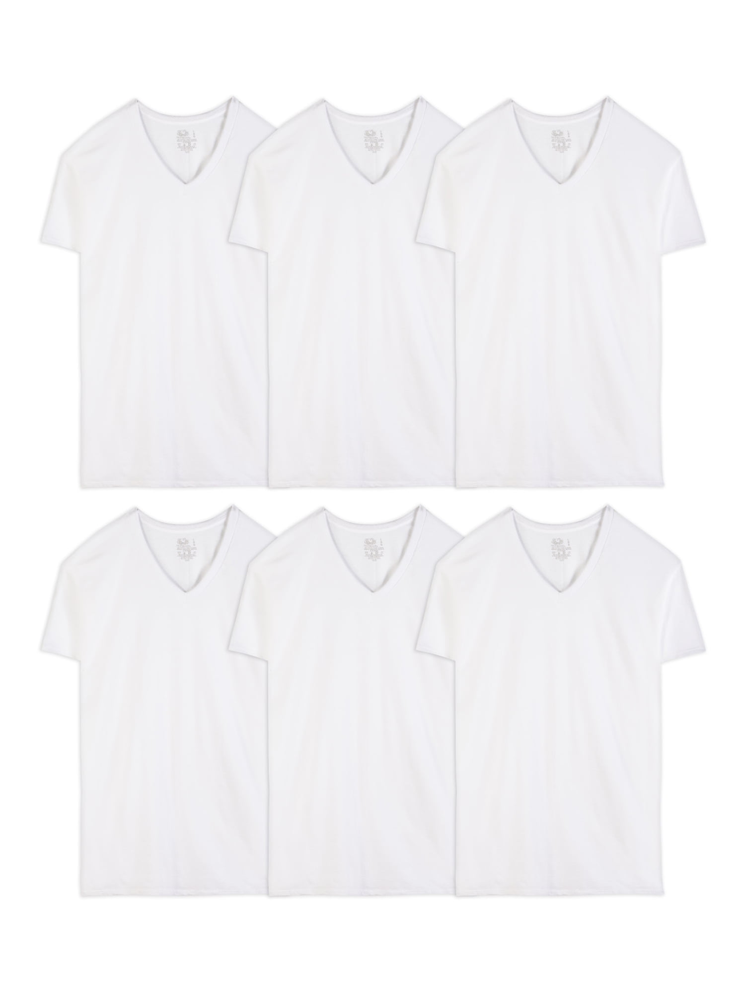 Fruit of the Loom Men's White V-Neck Undershirts, 6 Pack - Walmart.com