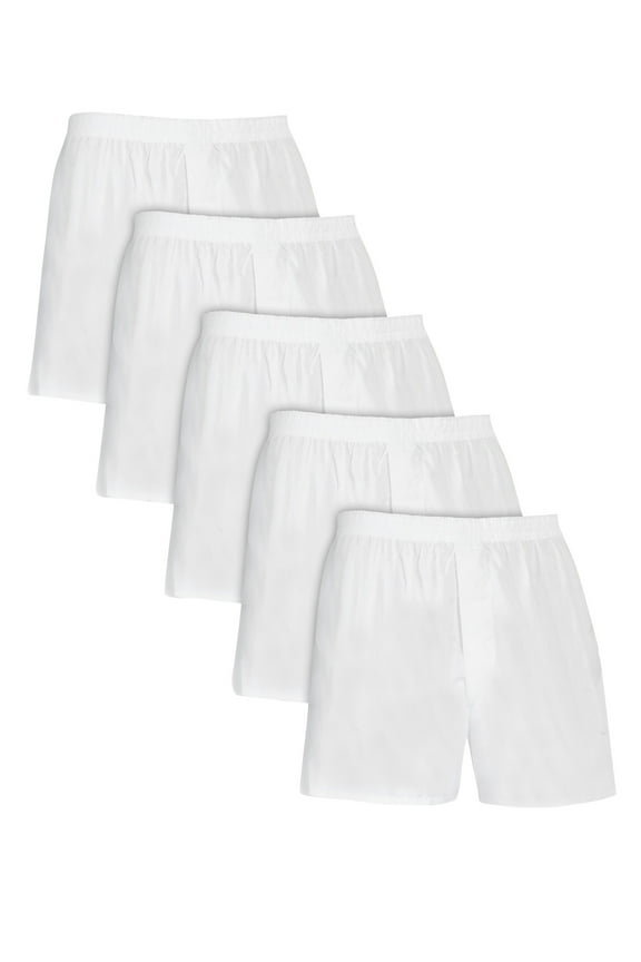 Men's Boxers - Relaxed Fit, Soft Woven Cotton Blend Underwear, 5-Pack