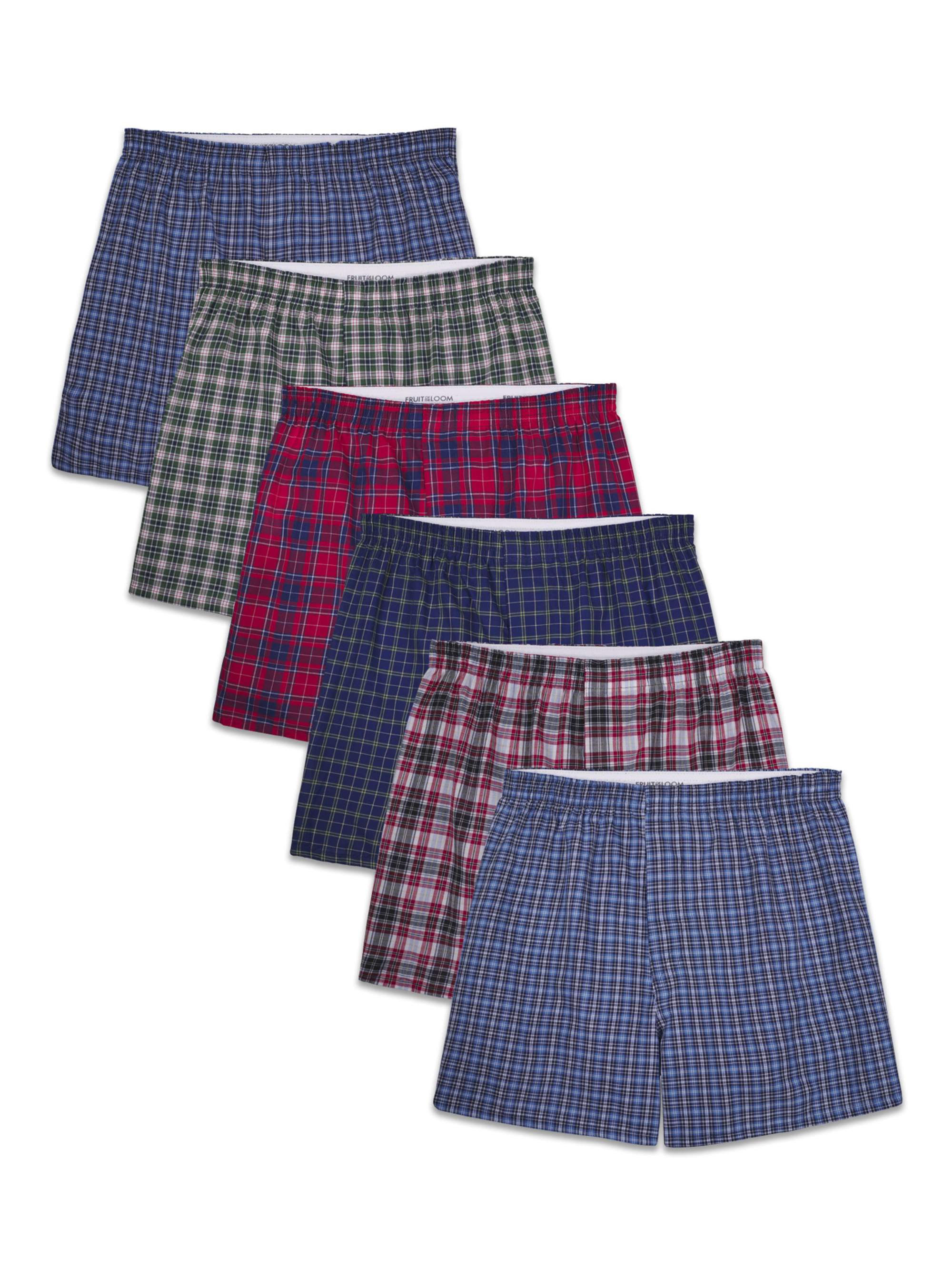 Fruit of the Loom Men's Woven Boxers, 6 Pack - image 1 of 12