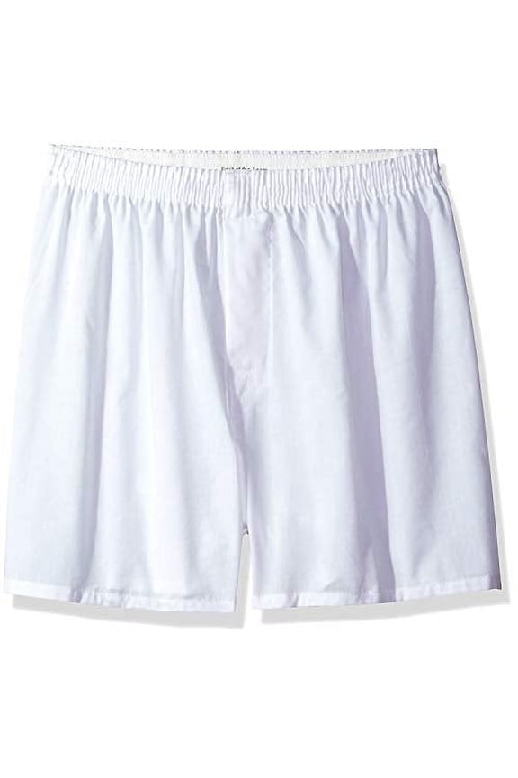 Men's Woven Tartan and Plaid Boxer Multipack, White (5 Pack), Medium