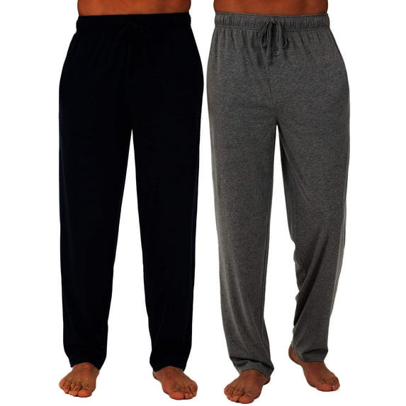 Fruit of the Loom Men's and Big Men's 2-Pack Jersey Knit Sleep Pant, Sizes S-6XL and Tall Sizes