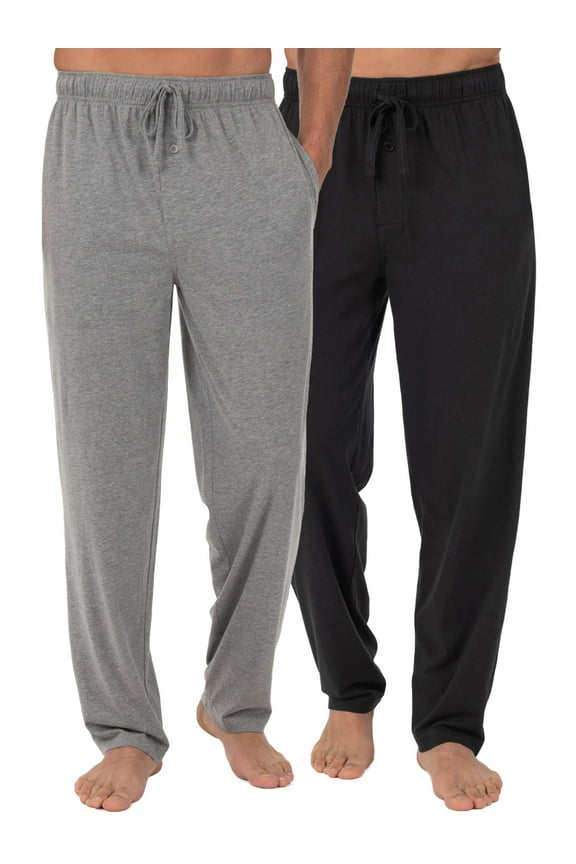 Men's and Big Men's 2-Pack Jersey Knit Sleep Pant, Sizes S-6XL and Tall Sizes