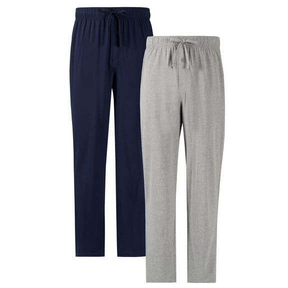Fruit of the Loom Men's and Big Men's 2-Pack Jersey Knit Sleep Pant, Sizes S-6XL and Tall Sizes