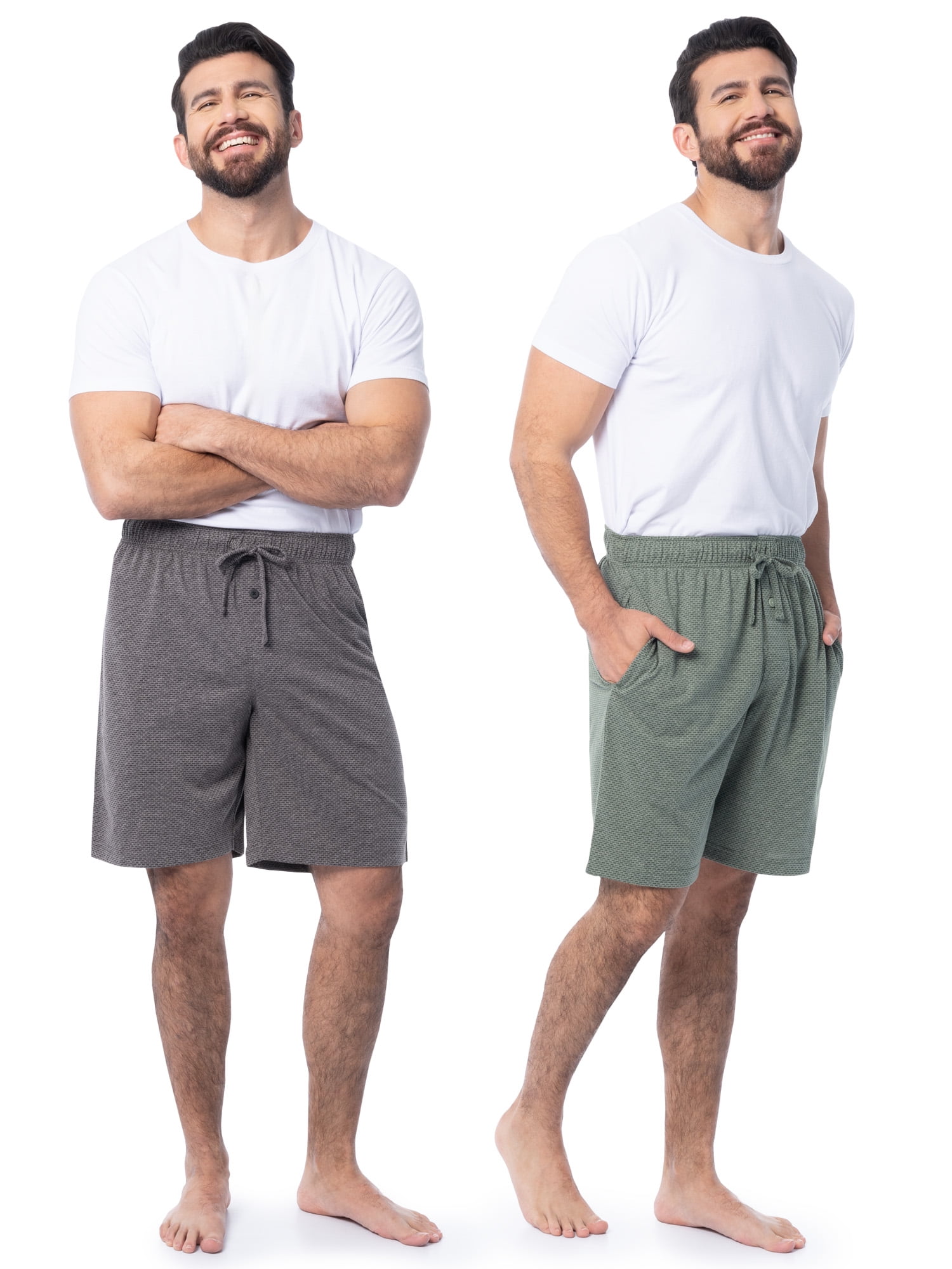 Fruit of the Loom Men's and Big Men’s Breathable Mesh 2-Pack Knit Sleep Pajama Short, S-2XL