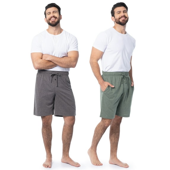 Fruit of the Loom Men's and Big Men’s Breathable Mesh 2-Pack Knit Sleep Pajama Short, S-2XL