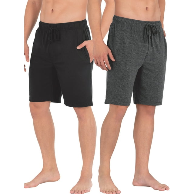 Fruit of the Loom Men's and Big Men’s Breathable Mesh 2-Pack Knit Sleep Pajama Short, S-5XL