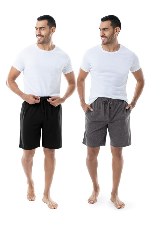 Men's and Big Men’s Breathable Mesh 2-Pack Knit Sleep Pajama Short, S-2XL
