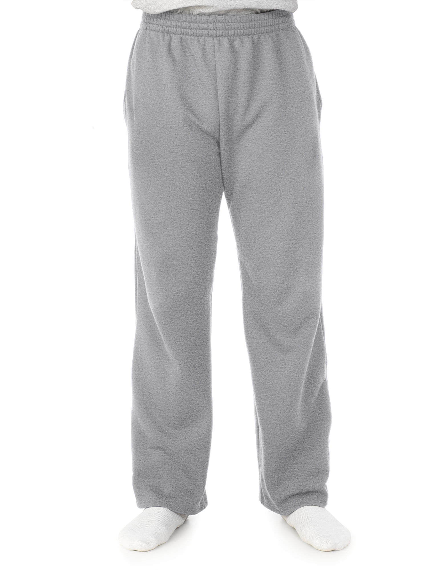 Fruit of the Loom Men's and Big Men's Fleece Open Bottom Sweatpant with  Pockets 