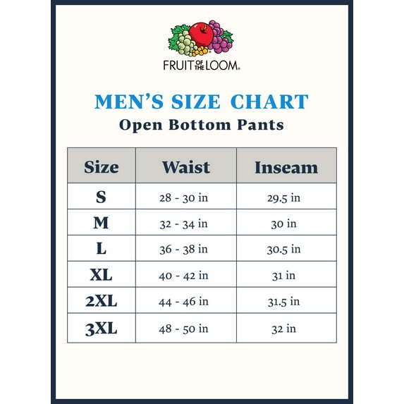 Fruit of the Loom Men's and Big Men's Fleece Open Bottom Sweatpants, 2 Pack
