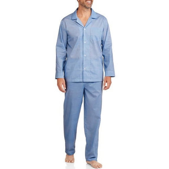 Fruit of the Loom Men's and Big Men's Long Sleeve Pajama Set, 2-Piece