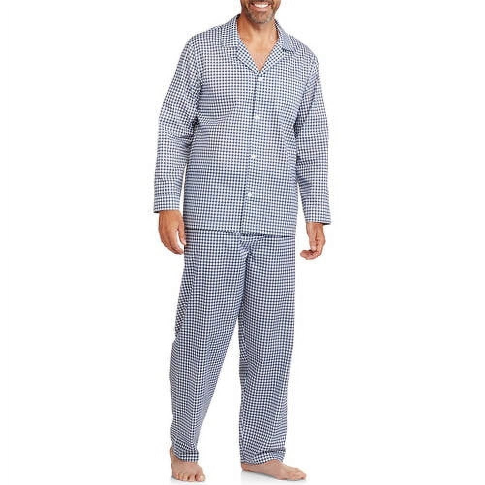 Fruit of the Loom Men's and Big Men's Long Sleeve Pajama Set, 2-Piece