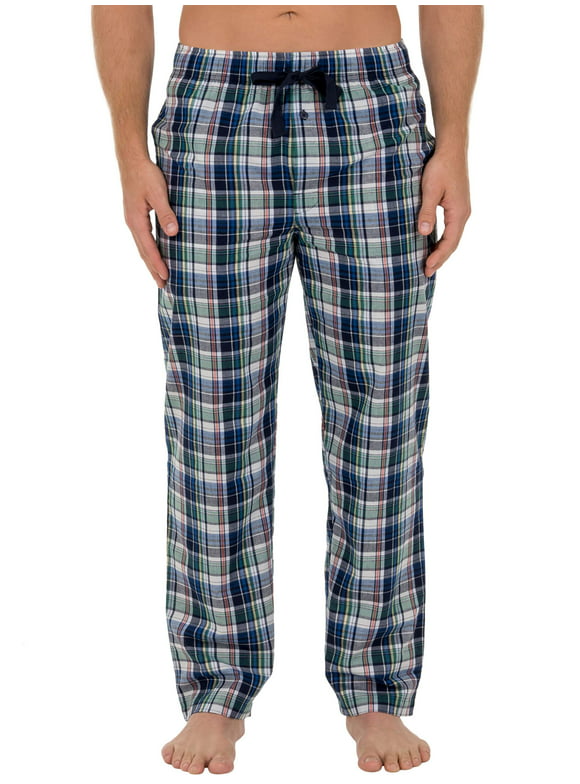 Fruit of the Loom Men's and Big Men's Microsanded Woven Plaid Pajama Pants, Sizes S-6XL & LT-3XLT