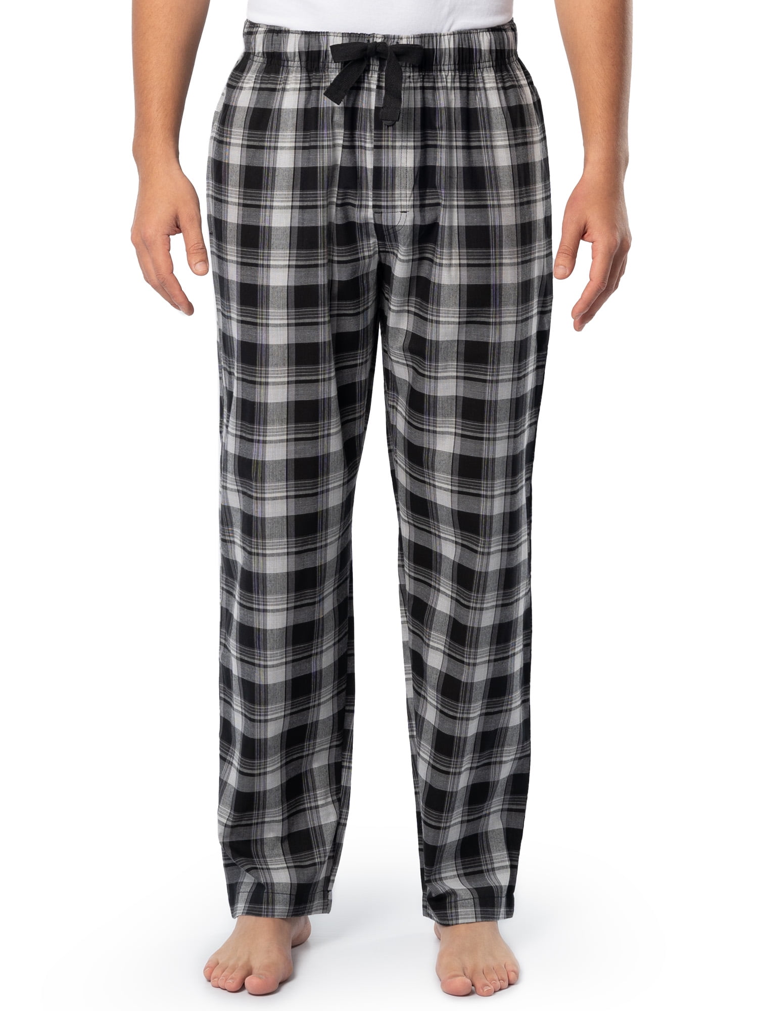 Fruit of the Loom Men's and Big Men's Microsanded Woven Plaid Pajama ...