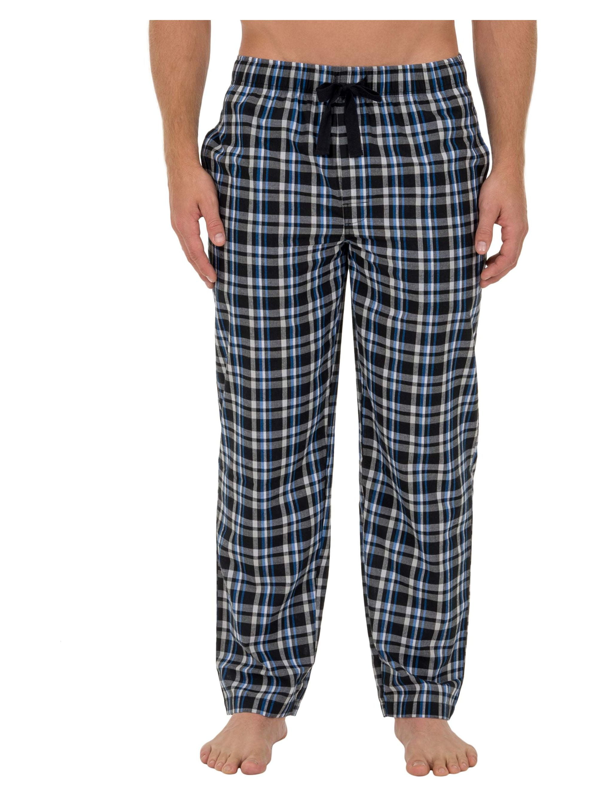 Fruit of the Loom Men's and Big Men's Microsanded Woven Plaid Pajama ...