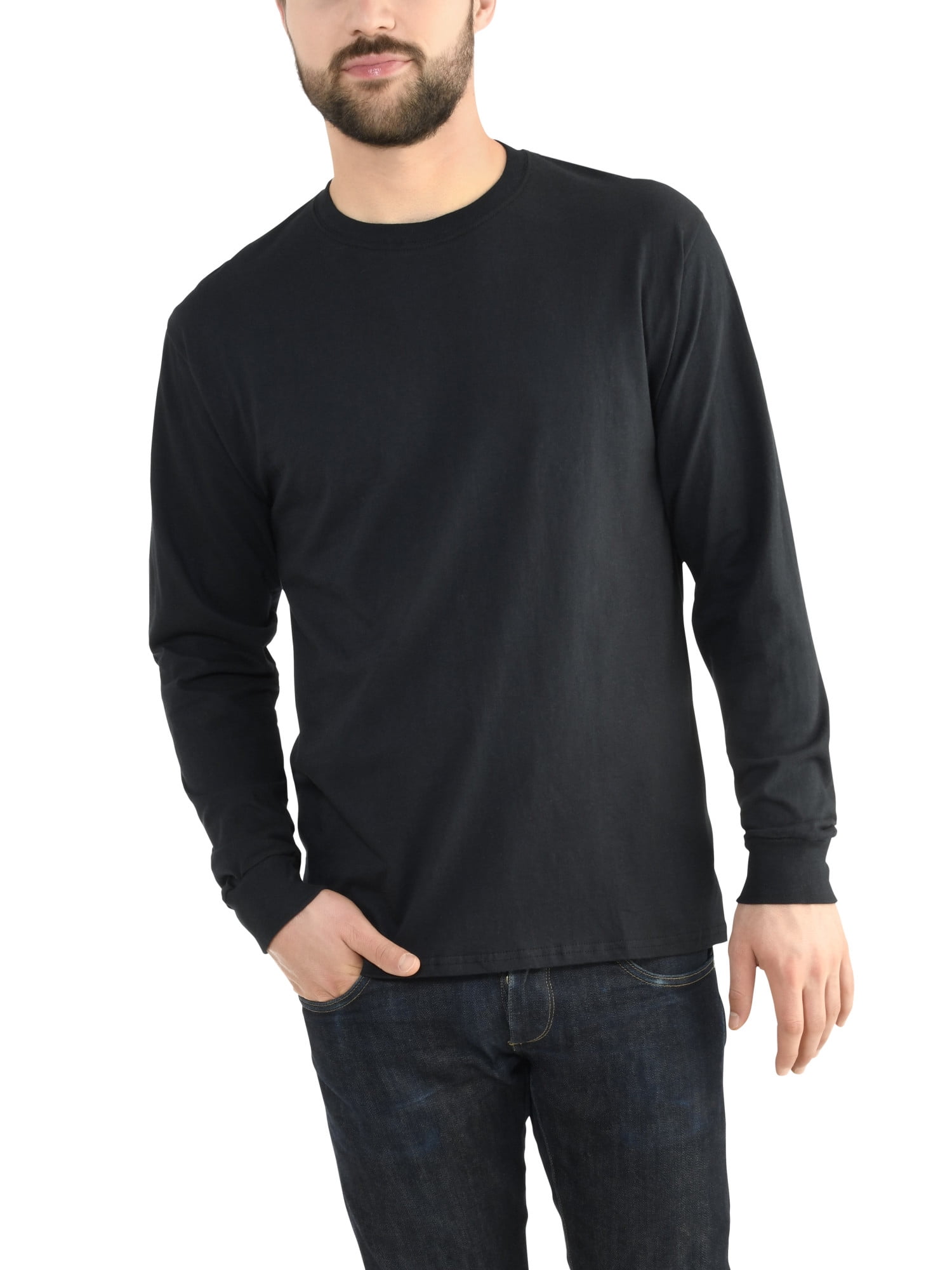 Fruit of the Loom Men's and Big Men's Platinum EverSoft Long Sleeve T-Shirt, Up To Size 4X
