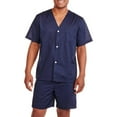 thumbnail image 1 of Fruit of the Loom Men's and Big Men's Short Sleeve, Knee-Length Pant Pajama Set, 1 of 4