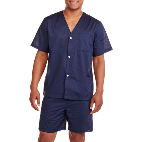 Fruit of the Loom Men's and Big Men's Short Sleeve, Knee-Length Pant Pajama Set