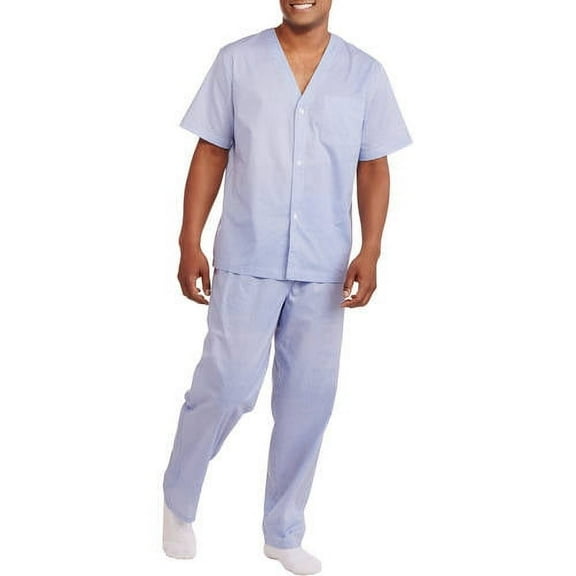 Fruit of the Loom Short Sleeve V-Neck Solid Pajamas (Men's or Men's Big & Tall) 2 Piece Set, Sizes S-5XL