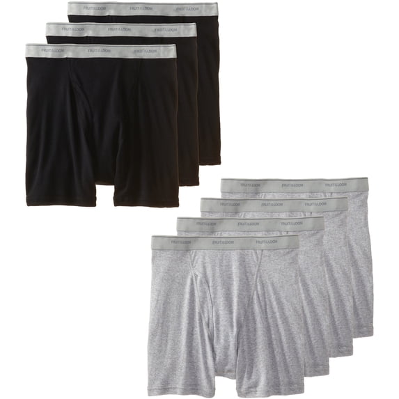 Fruit of the Loom Men's boxer brief, Black/Grey, X-Large(Pack of 7)