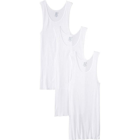 Fruit of the Loom Men'sBig Man White A-ShirtPack of 3 White, Small