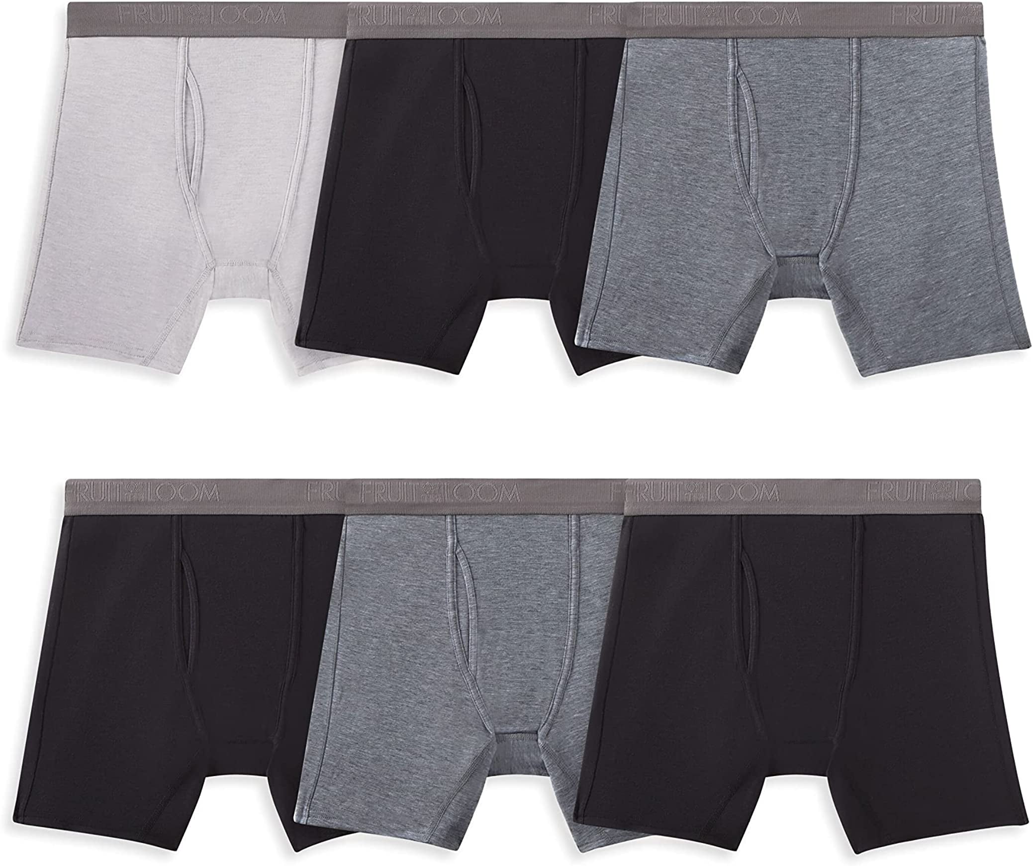Fruit of the Loom Mens 360 Stretch Coolsoft Boxer Briefs, 6-Pack ...