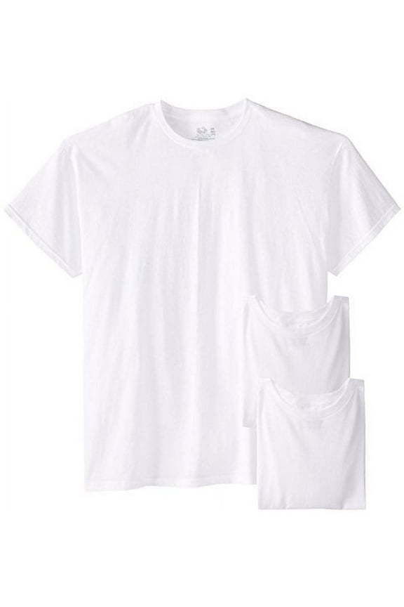 Mens 3Pack White Crew-Neck Undershirts Cotton T-Shirts, 2XL