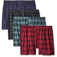 thumbnail image 1 of Fruit of the Loom Mens 4-Pack Woven Tartan and Plaid Boxers, 3XL, Assorted, 1 of 2