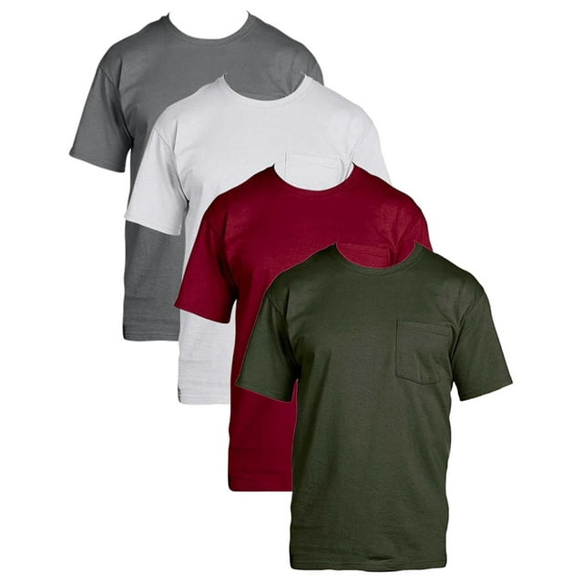 Fruit of the Loom Mens 4Pack Assorted Pocket Crewneck TShirts