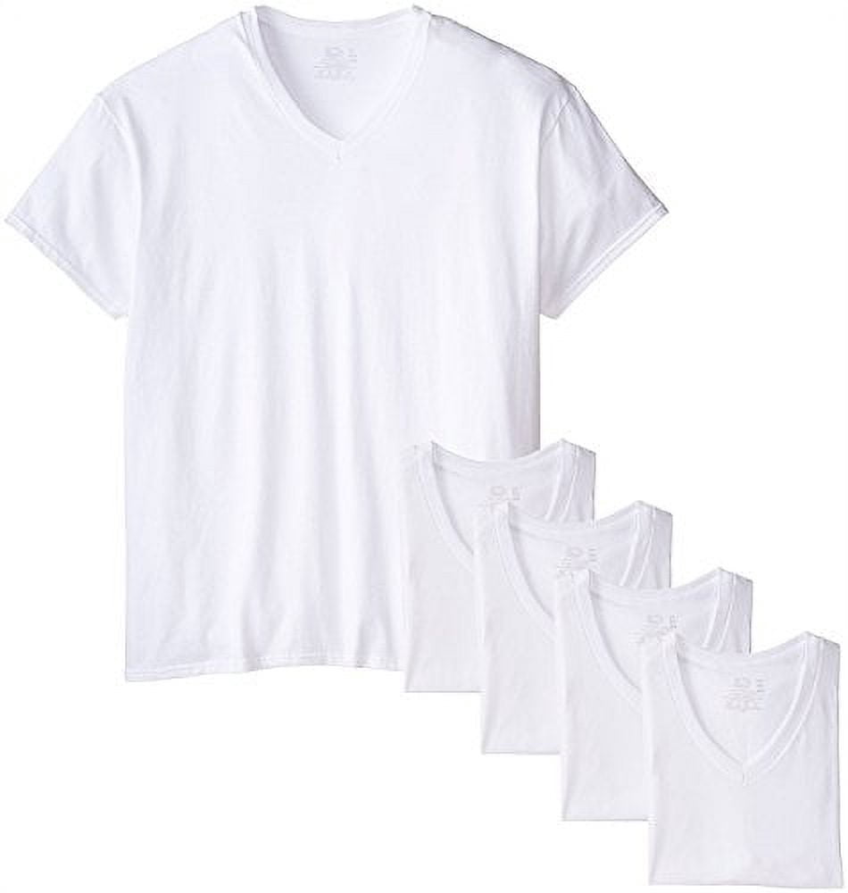Fruit of the Loom Men's 5Pack, White VNeck Undershirts, 100 Cotton T